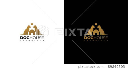 Luxurious and elegant dog house logo design Luxurious and elegant dog house logo design 89849303