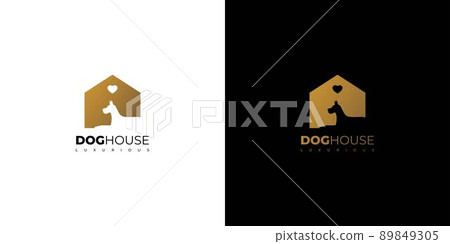 Luxurious and attractive dog house logo design Luxurious and attractive dog house logo design 89849305