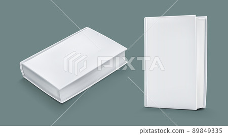 Template of blank paper book with white cover Template of blank paper book with white cover 89849335