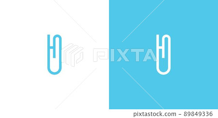 Design the initial letter H logo combination of modern and unique paper clips 89849336