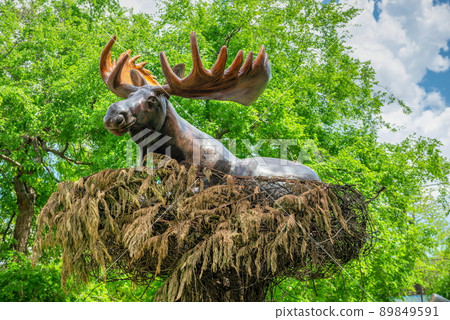 Garden sculptures in the Odessa Zoo, Ukraine 89849591