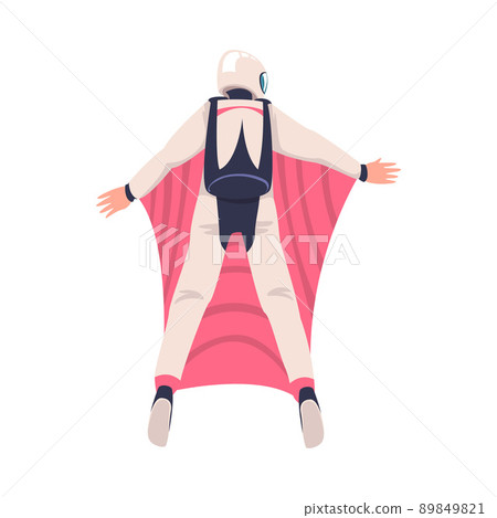 Man Wingsuit Flying or Wingsuiting as Skydiving Extreme Sport Activity Vector Illustration Man Wingsuit Flying or Wingsuiting as Skydiving Extreme Sport Activity Vector Illustration 89849821