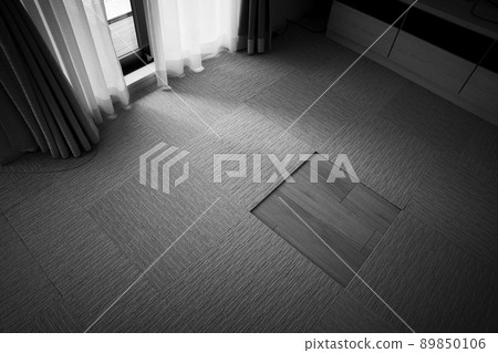Living room with only one tile carpet missing Living room with only one tile carpet missing 89850106