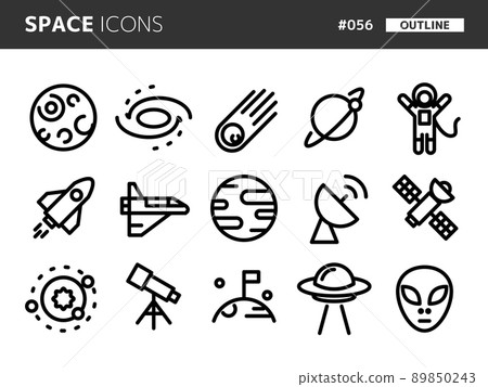 空間相關線型圖標 set_056 89850243