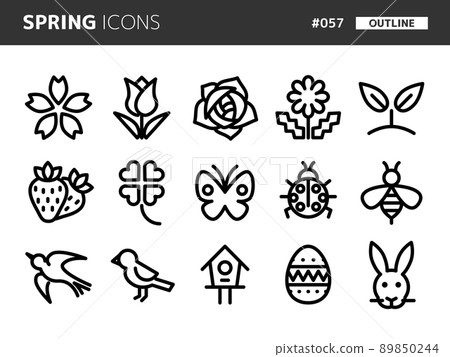 Spring related line style icon set_057 Spring related line style icon set_057 89850244