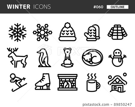 冬季相關線條樣式圖標 set_060 89850247