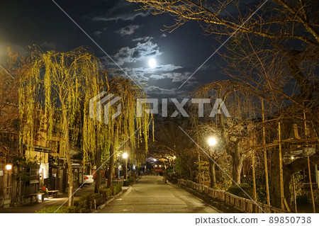 柳樹搖曳的祗園美麗的夜晚[京都] 89850738