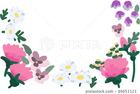 Cute flower illustration frame 89851121