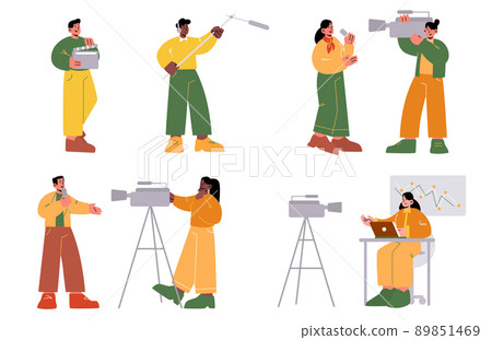 Tv professional workers, journalists, cameraman Tv professional workers, journalists, cameraman 89851469