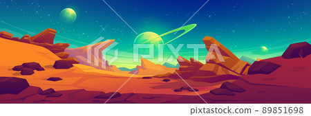 Mars surface, alien planet landscape 89851698