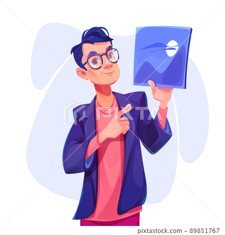 Illustrator or designer man holding digital tablet Illustrator or designer man holding digital tablet 89851767