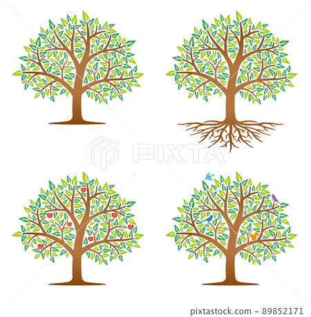 Tree tree illustration set vector 89852171