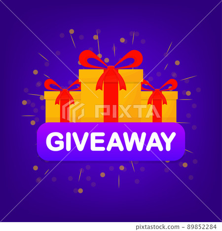 Giveaway logo template for social media post or website banner 89852284