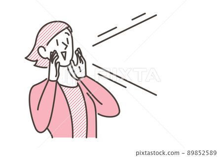 打電話的女人[矢量圖素材] 89852589