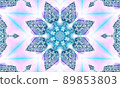 Lace beige seamless pattern with geometry flowers on pastel pink background 89853803