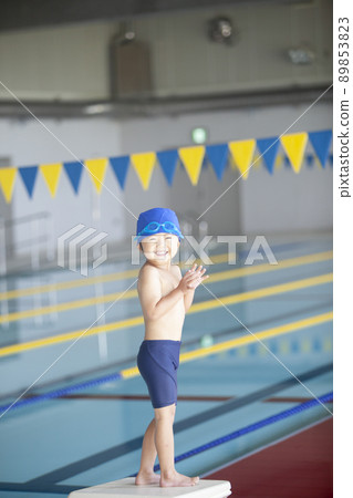 Swimming school boy 89853823