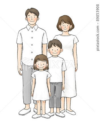 Family in white summer clothes Family in white summer clothes 89853908