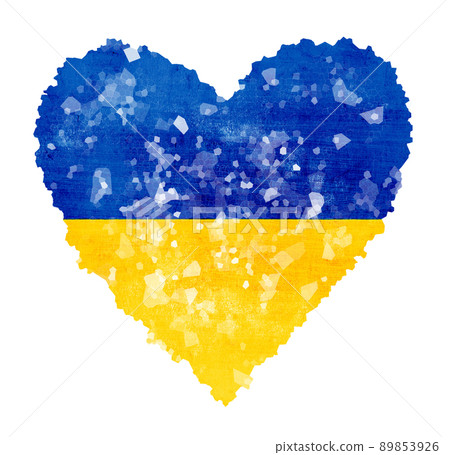 Heart-shaped Ukrainian flag Heart-shaped Ukrainian flag 89853926