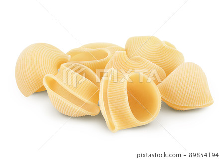 lumaconi pasta isolated on white background with clipping path and full depth of field 89854194