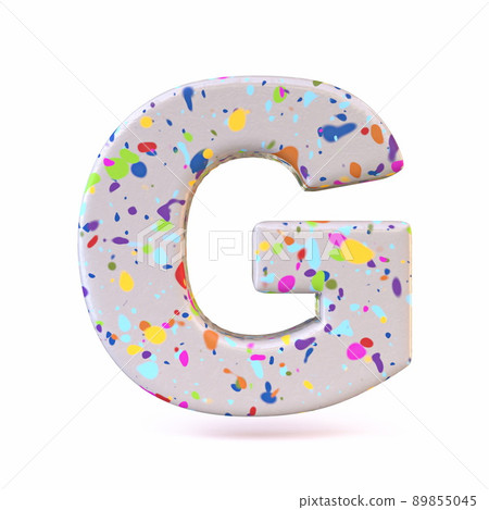 Colorful terrazzo pattern font Letter G 3D Colorful terrazzo pattern font Letter G 3D 89855045