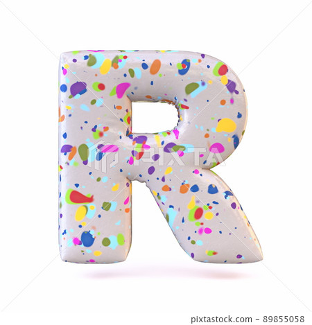 Colorful terrazzo pattern font Letter R 3D Colorful terrazzo pattern font Letter R 3D 89855058