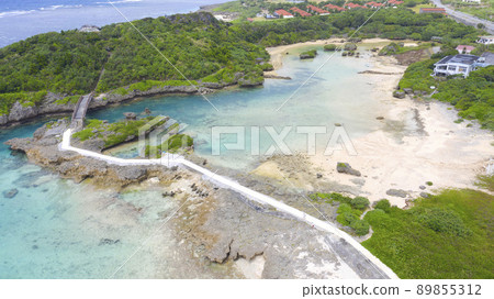 Aerial view from the sky above Imgya Marine Garden 89855312