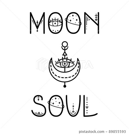The mystery astrological phrase. Magical lettering - Moon soul The mystery astrological phrase. Magical lettering - Moon soul 89855593