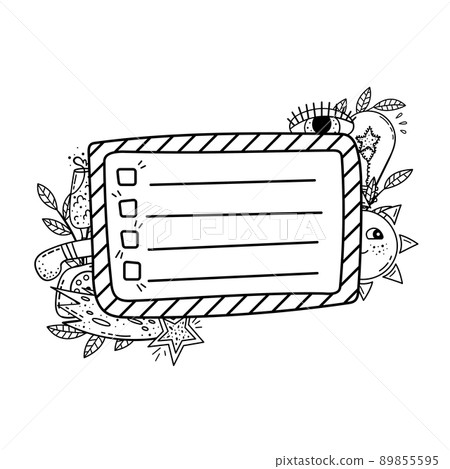 Vector doodle frame for design. Creative doodle illustrations. Template with a place for text. 89855595