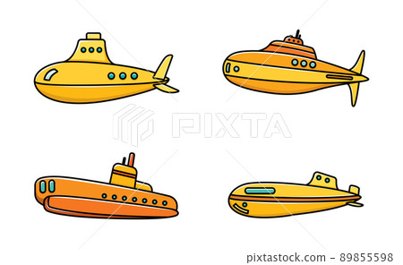 Vector set of submarines. Military vessels. The Navy. 89855598