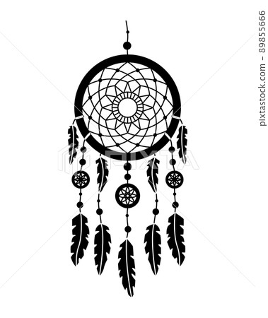 Vector illustration of dreamcatcher in boho style. Mystery interior. Simple style 89855666