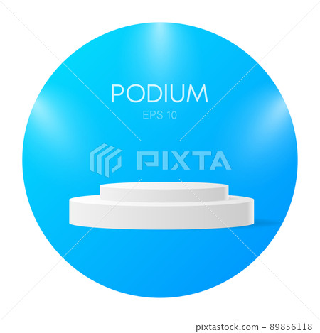 Winner podium. Vector geometric platform. Blue technology background. Award ceremony background 89856118