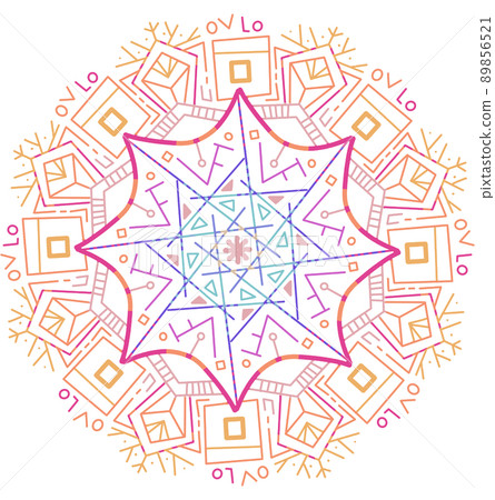 Mandala pattern ornament hand drawing illustrtion symmetrical meditation art 89856521