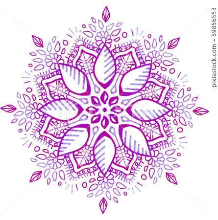 Mandala pattern ornament hand drawing illustrtion symmetrical meditation art 89856553