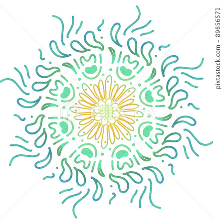 Mandala pattern ornament hand drawing illustrtion symmetrical meditation art 89856571