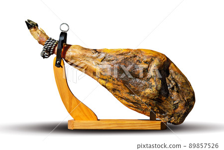 Spanish ham in the ham holder. 89857526