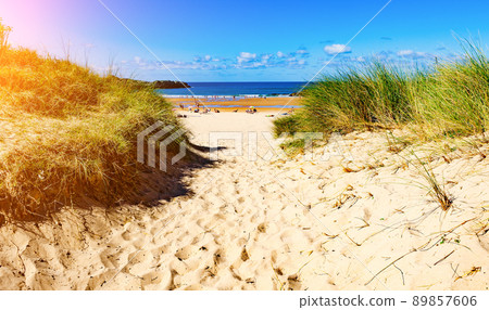 Path to A sunset beach. Path to A sunset beach. 89857606