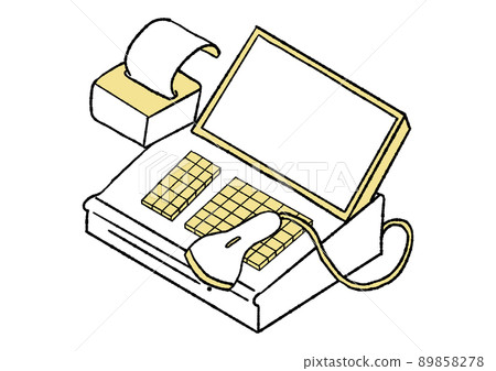 Illustration of cash register isometric 89858278