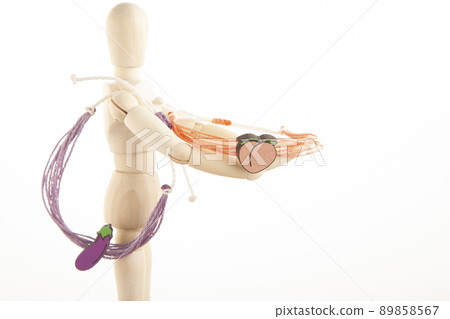 image of wooden mannequin bracelet white background 89858567