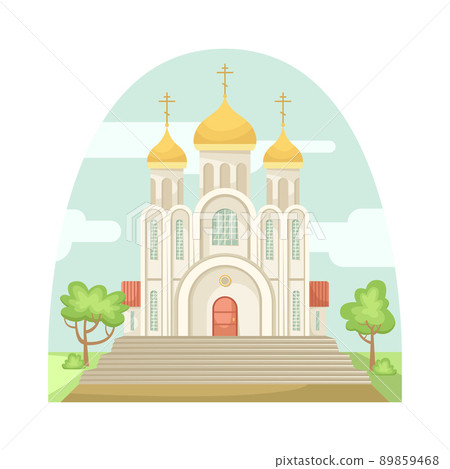 Vector illustration of the Orthodox Christian Church. A religious building. Vector illustration of the Orthodox Christian Church. A religious building. 89859468