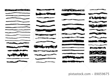 The set of hand drawn brushes. Elements for your design. Decorative lines. The set of hand drawn brushes. Elements for your design. Decorative lines. 89859675