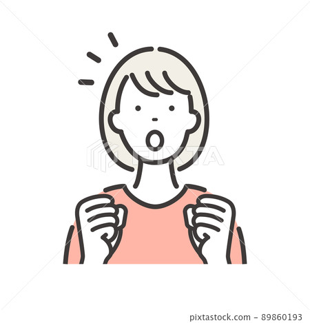 A young housewife who is surprised by holding both hands 89860193