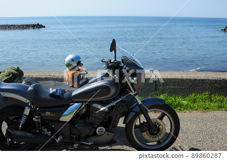 沙灘停車場邊車與泰迪熊的紀念照 沙灘停車場邊車與泰迪熊的紀念照 89860287