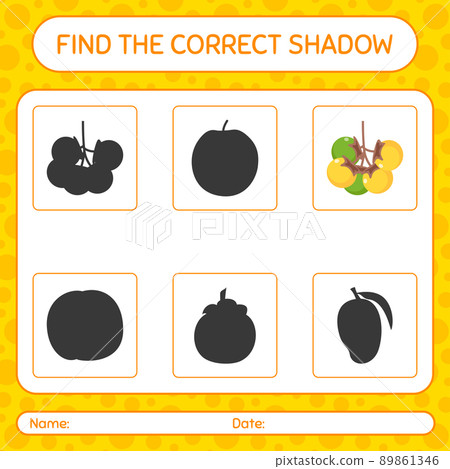 Find the correct shadows game with nance. worksheet for preschool kids, kids activity sheet Find the correct shadows game with nance. worksheet for preschool kids, kids activity sheet 89861346