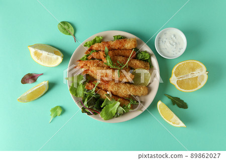 Concept of tasty food with deep-fried shrimp Concept of tasty food with deep-fried shrimp 89862027