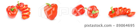 Group of paprika isolated on a white cutout Group of paprika isolated on a white cutout 89864695