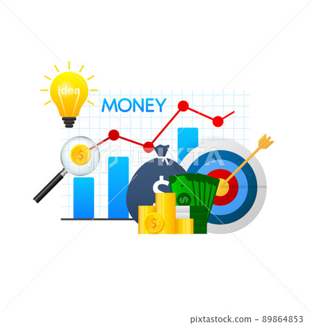 Money budget, great design for any purposes. Abstract illustration. 3d vector illustration 89864853