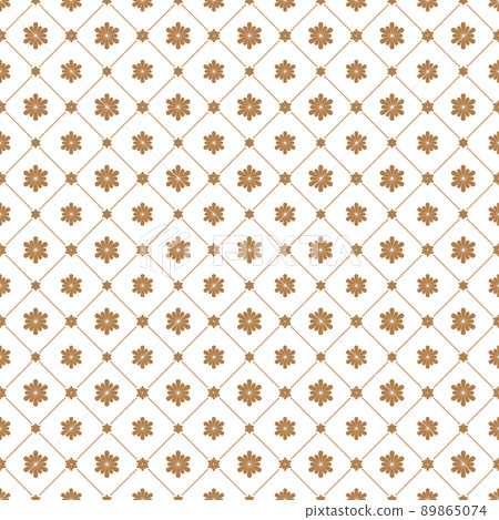 Cell, grid with diagonal lines and flowers seamless background, pattern. Cell, grid with diagonal lines and flowers seamless background, pattern. 89865074