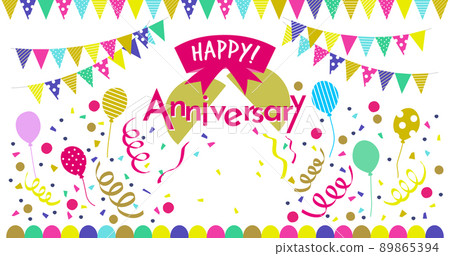 多彩流行週年設計插畫素材 89865394