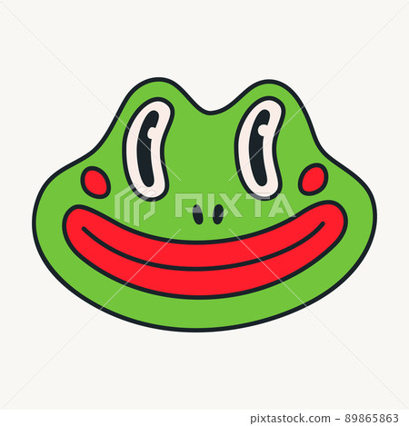 Cartoon vector funny cute frog Comic character. 89865863