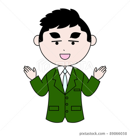 一個穿著西裝的男人微笑著伸出雙手 89866038